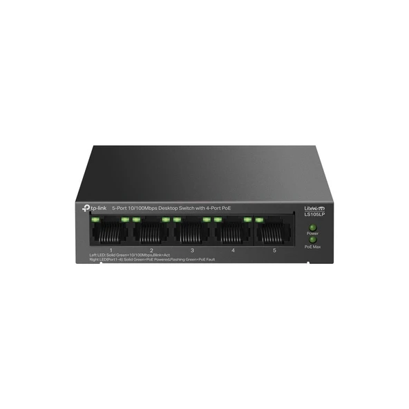 Tp-Link LS105LP 4 Port Poe+ 10-100 Mbps Switch Metal Kasa ürün görseli