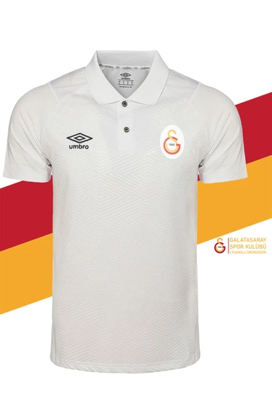 Galatasaray Orijinal Lisanslı Polo Yaka Beyaz T-Shirt + Şal Kaşkol Gs Hediyelik Ahşap Kutulu - 2