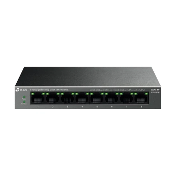 Tp-Link LS108GP 10-100-1000 Mbps 8 Port Poe+ Switch Metal Kasa ürün görseli