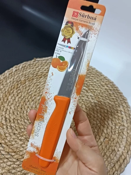 Sürmene 61004 Mutfak Bıçağı (9,50 Cm) Turuncu - Resim 4