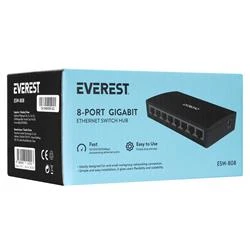 Everest EVERLINK ESW-808 8 Port 10-100-1000Mbps Gigabit Ethernet Masaüstü Ethernet Switch Hub - 4
