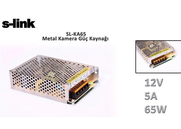 S-link SL-KA65 12V 5A 65W Metal Kamera Güç Kaynağı - 3