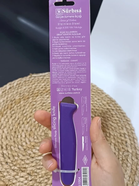 Sürmene 61004 Mutfak Bıçağı (9,50 Cm) Mor - Resim 2