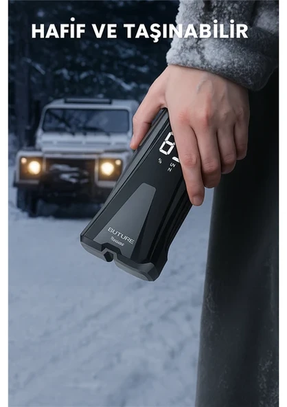 BUTURE BETA06 4000A 23800mah Lastik Şişirme Kompresörlü Taşınabilir Akü Takviye Kiti (Çanta + Led Lamba + Powerbank) - 4