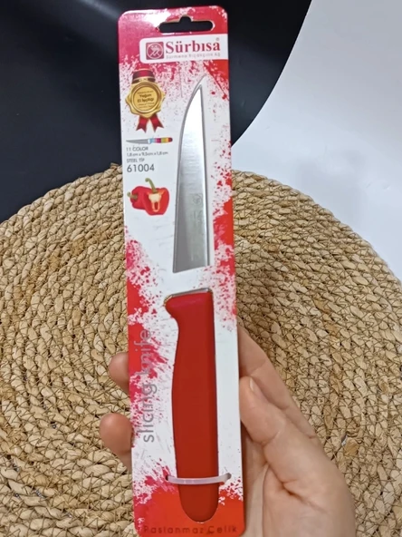 Sürmene 61004 Mutfak Bıçağı (9,50 Cm) Kırmızı - 2