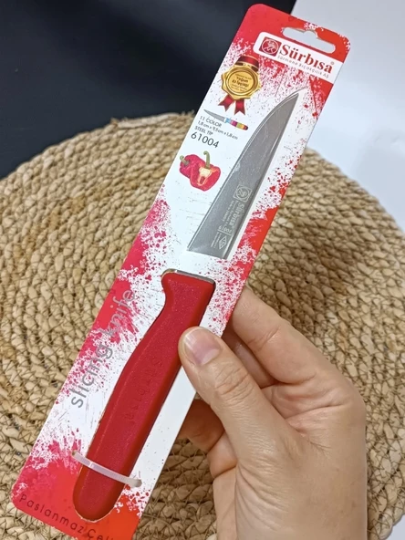 Sürmene 61004 Mutfak Bıçağı (9,50 Cm) Kırmızı - 3