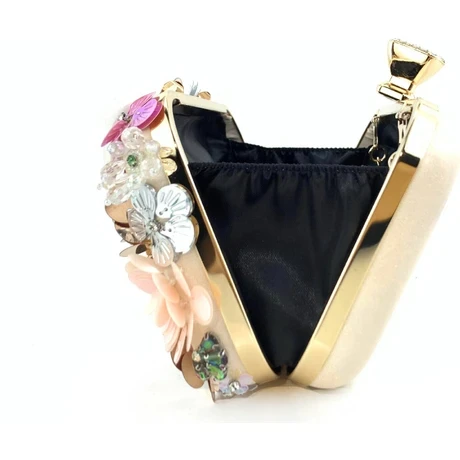 Huang Shoping Moda Yemek Çantası Kadın El Yapımı Çiçek Boncuklu Çanta Ziyafet Düğün Çantası - 4