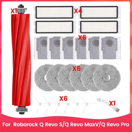 Revo S/q Revo Maxv/q Revo Pro Robot Süpürge Ana Yan Fırça Hepa Filtreler Paspas Bezi Toz Torbaları
