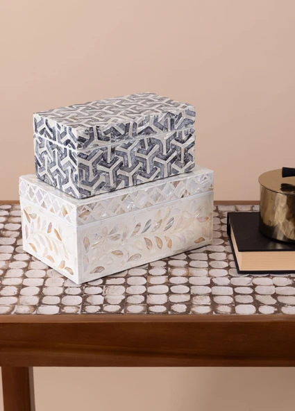 The Mia Sedef Dikdörtgen Kutu 21x12x10 cm TLC0088 - Resim 3