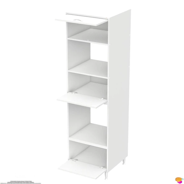 Modilayn AYAZ (60x217x56 cm) Boyutunda Ankastre 3 Kapaklı Mini/Midi Mikrodalga Fırın Dolabı - 8