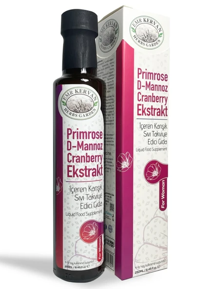 Emr Kervan Herbs Garden For Woman Primrose D-Mannoz Cranberry Eksrakt İçeren Takviye Edici 250 ml