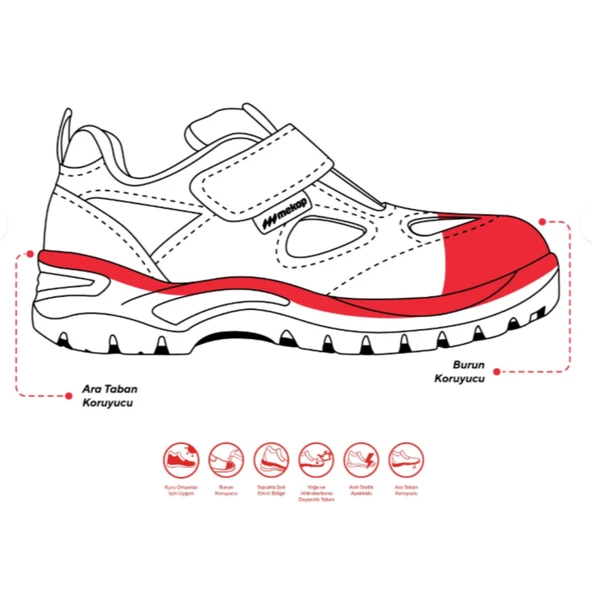 Mekap Jüpiter 157 S1 Yazlık Süet İş Ayakkabısı No:42 - Resim 2