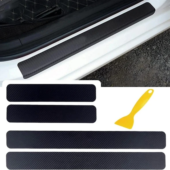 İndispensableyl Ford Mustang İçin ÖZEL uyumlu  Oto Kapı eşikleri Sticker Karbon 4 Adet - 2