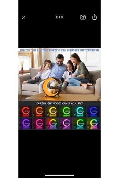 Kablosuz Şarj Çalar Saat Bluetooth Hoparlör App Kontrol Rgb Gece Lambası Çok Fonksiyonlu Atmosfer - 2