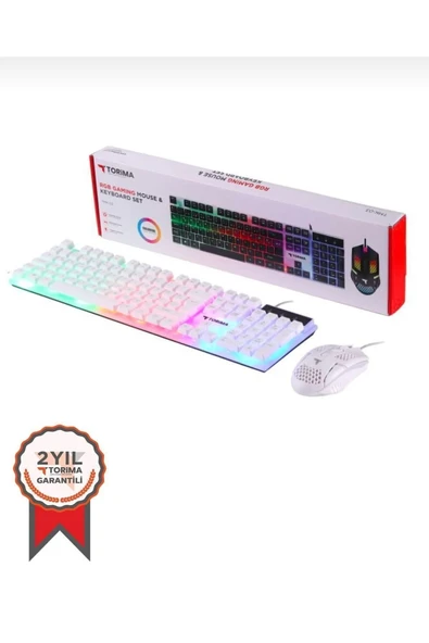 Tmk 03 Beyaz Kablolu Oyuncu Gamıng Klavye- Mause Set