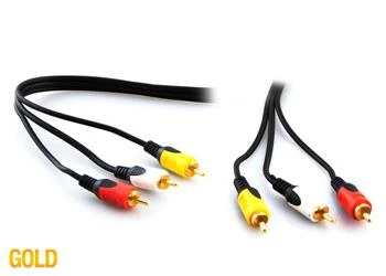 S-link SL-RCA10 3RCA To 3RCA 10m Gold Kablo - 4