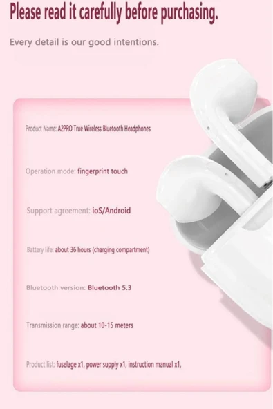 TORİMA G70 Beyaz TWS Bluetooth Kablosuz Kulakiçi Kulaklık - Resim 4