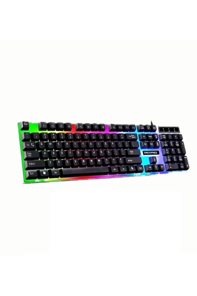 Işıklı Q Klavye - Mouse - Rgb Aydınlatmalı Türkçe Klavye- Oyuncu Klavyesi - 5