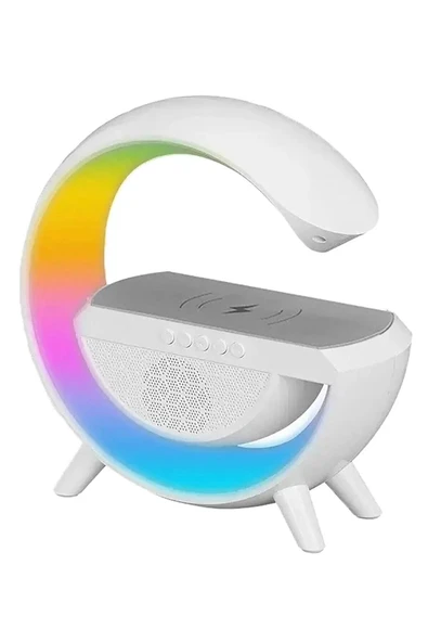 G Bluetooth Hoparlör 15w Kablosuz Hızlı Şarj / Alarm / Çalar Saat / Gece Lambası / Ambiyans Led Işık
