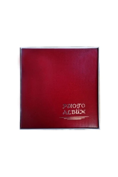 Bordo Kutulu Yapıştırma Küçük Fotoğraf Albümü  20 Yaprak 40 Sayfa
