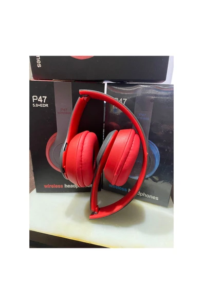 P47 Bluetooth Kulaklık Wireless Kablosuz Kart Girişli Radyolu Aux Uyumlu - 2