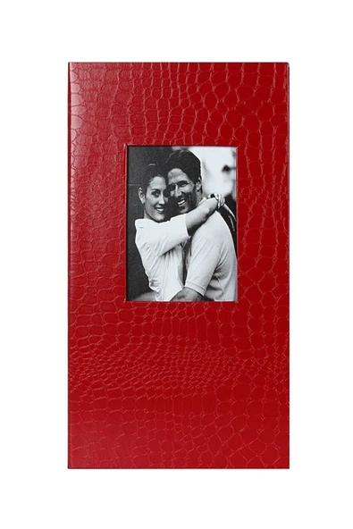 300lük 10x15cm Aile Albümü - Deri Kaplı Foto Album 300lu Kırmızı