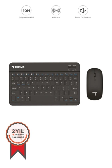 Siyah Tmk-04 Bluetooht Kablosuz Klavye Mouse Seti