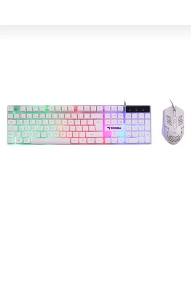 Tmk 03 Beyaz Kablolu Oyuncu Gamıng Klavye- Mause Set - 2