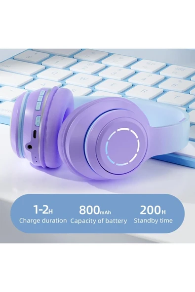 TORİMA SN-35 Lila On-Ear Kafa Üstü Kablosuz  Kulaklık Bluetooth 5.1 - Resim 3