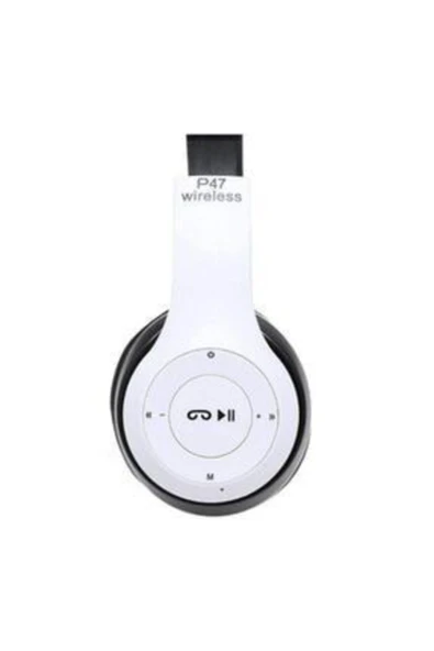 Wireless Kablosuz Bluetooth Kulaküstü Kulaklık Mp3 Güçlü Bass Beyaz - 1