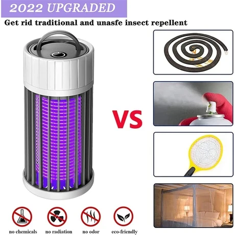 i Böcek Öldürücü 360°UV Sinek Zapper, Yatak Odası Otel Için Taşınabilir Böcek Işığı Kapalı ve Açık - 4