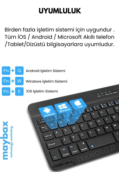 Mini Kablosuz Wireless Klavye Mouse Seti 2.4 Ghz Beyaz - 4