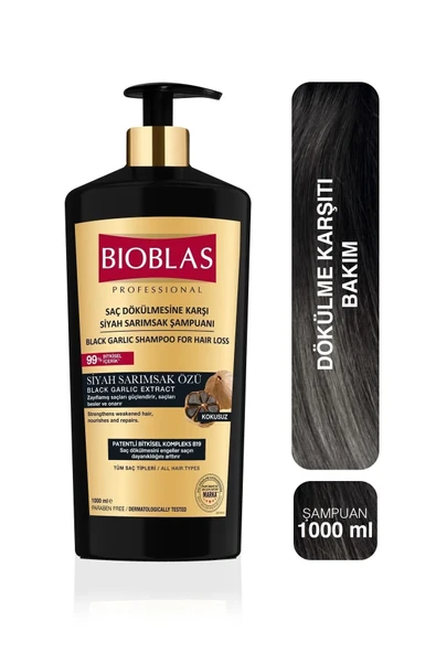 Bioblas Saç Dökülmesine Karşı Siyah Sarımsak Şampuanı 1000 ml x 3 Adet