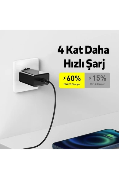 20w Iphone Tüm Serilerle Uyumlu Hızlı Şarj Adaptörü Set Iphone 11/12/13/pro/pro Max/14/14 Pro - Resim 2