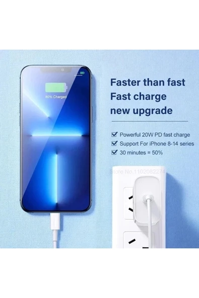Iphone Tüm Serilerle Uyumlu 20w Hızlı Şarj Aleti Iphone 6 7 8 X 11 12 13 14 Plus - Resim 4