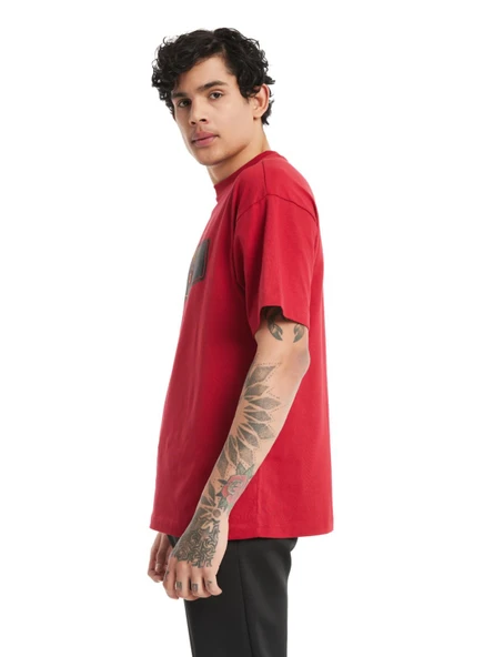 Galatasaray Orijinal Lisanslı GS Logo Kırmızı Erkek T-Shirt - Resim 6