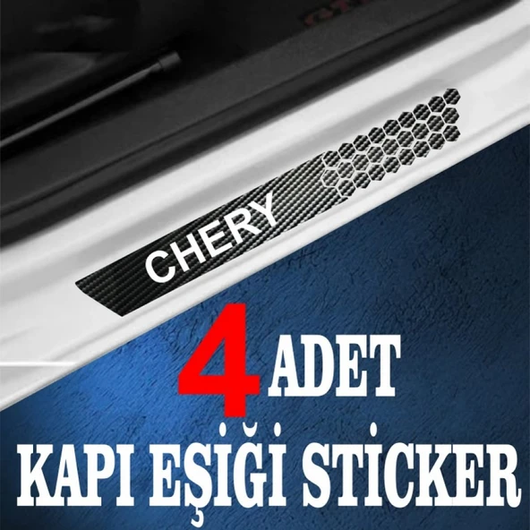 İndispensableyl Chery uyumlu özel Oto Kapı eşikleri Sticker Karbon 4 Adet