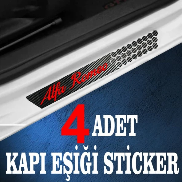 İndispensableyl Alfa Romeo uyumlu özel Oto Kapı eşikleri Sticker Karbon 4 Adet - 3