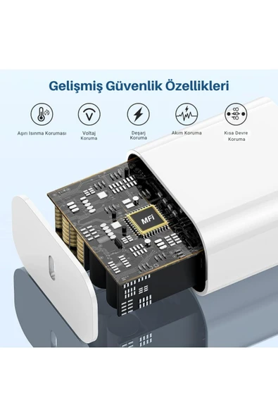 20 W Tüm Serilerle Uyumlu Hızlı Şarj Aleti Kablo Adaptör Set Iphone 11/12 /13/14/ Pro Max - Resim 3