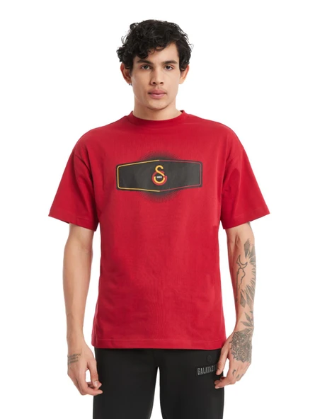 Galatasaray Orijinal Lisanslı GS Logo Kırmızı Erkek T-Shirt ürün görseli 1