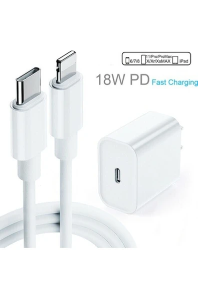 Iphone 11/11 Pro Max Uyumlu Hızlı Şarj Aleti Seti 18w Adaptör + Usb-c Kablo - Resim 2