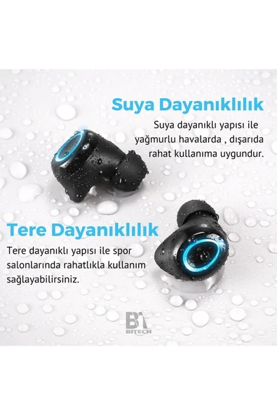 M10 Earbuds Powerbanklı Şarj göstergeli Bluetooth Kulak içi Tws kablosuz kulaklık headphones 5.1 - Resim 6