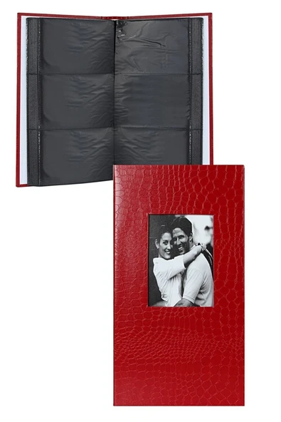 300lük 10x15cm Aile Albümü - Deri Kaplı Foto Album 300lu Kırmızı - 2