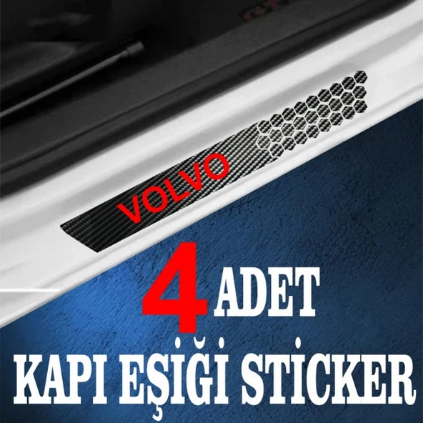 İndispensableyl Volvo özel Oto Kapı eşikleri Sticker Karbon 4 Adet - 3