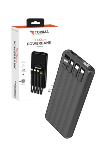 Tsrm TRM-1014 Siyah 10.000mAh Wirelles Dijital Göstergeli Hızlı Şarjlı Powerbank Modern Tasarı - 2