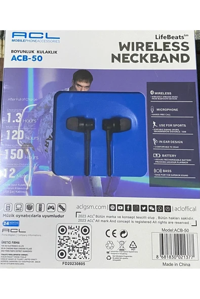 Wireless Neckband Sport Headset Boyunluk Kulaklık - Resim 2