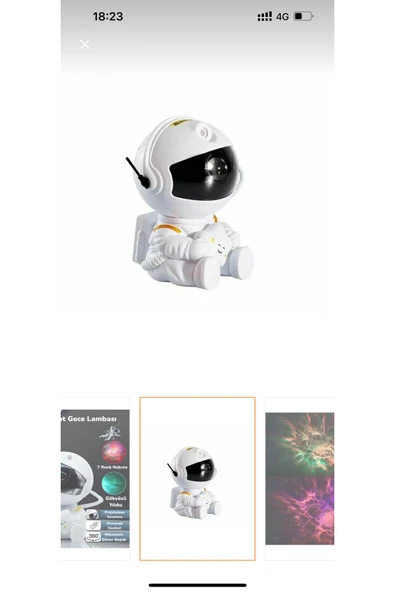 Astronot Projektör Gece Masa Lambası Galaxy Gökyüzü Nebula Projeksiyon Kumandalı Aydınlatma - Resim 4