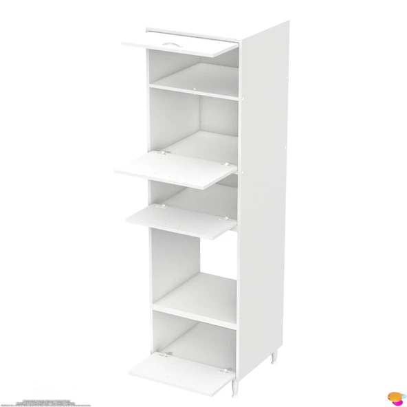 Modilayn TİLE Ankastre Fırın Dolabı (60x217x56 cm) - 4 Kapaklı, Ekmeklikli Kiler Mutfak Dolabı - 8