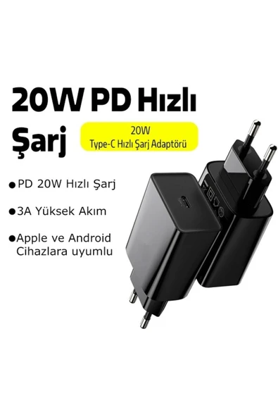 20w Iphone Tüm Serilerle Uyumlu Hızlı Şarj Adaptörü Set Iphone 11/12/13/pro/pro Max/14/14 Pro - Resim 3