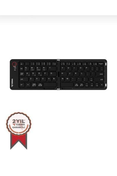 Tüm Cihazlar İle Uyumlu Siyah Kablosuz Katlanabilir Şarjlı Taşınabilir Mini Bluetooth Klavye - 5